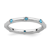 Sterling Silver Stackable Expressions Blue Topaz Ring | QSK385 ,