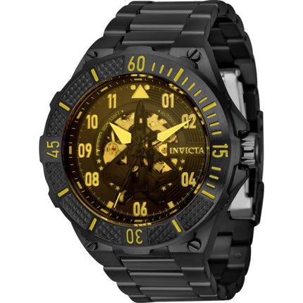 Invicta Men's Watch - Aviator Automatic Yellow Dial Gunmetal Steel Bracelet | 39916 ,
