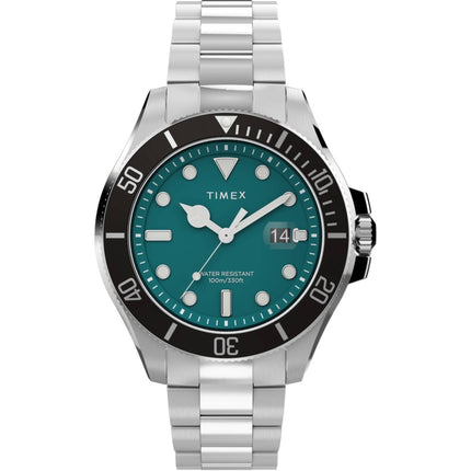 Timex Men's Watch - Harborside Coast Green Dial Silver Tone Bracelet | TW2V91900VQ ,