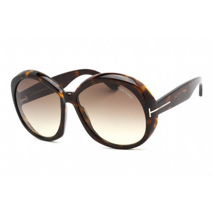 Tom Ford Women's Sunglasses - Dark Havana Plastic Oversized Shape Frame | FT1010 52B ,