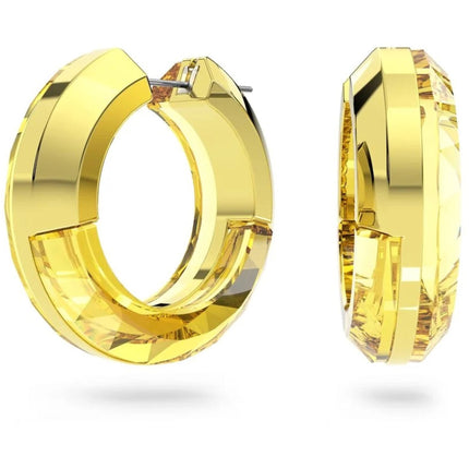 Swarovski Women's Hoop Earrings - Lucent Yellow Gold Aluminum, Crystals | 5633435 ,