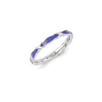 Sterling Silver Stackable Expressions Purple Enameled Ring | QSK1148 ,