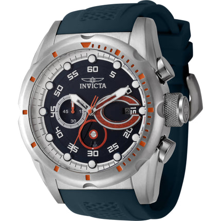 Invicta Men's Watch - NFL Chicago Bears Quartz Chrono Black Silicone Strap | 45538 ,