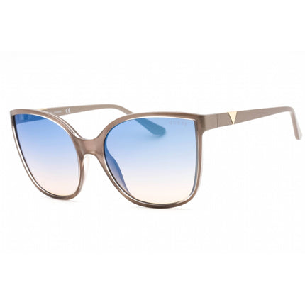 Guess Women's Sunglasses - Shiny Beige Plastic Cat Eye Frame Blue Lens | GU7748 57X ,