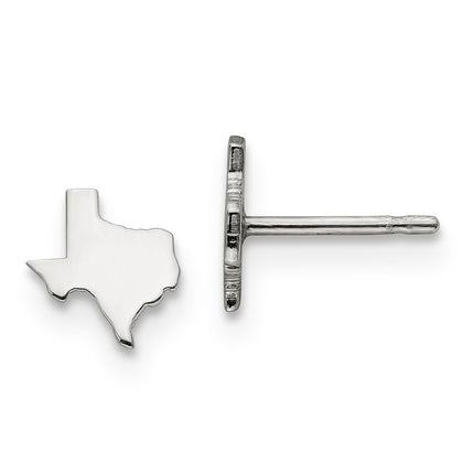 14k White Gold TX Small State Earring ,