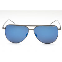 Porsche Men's Sunglasses - Titanium Metal Full Rim Frame Blue Mirror Lens | P8929 D ,