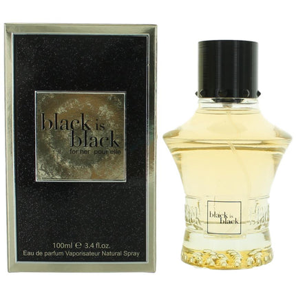 Black is Black for Her by NuParfums, 3.4 oz Eau De Parfum Spray for Women ,