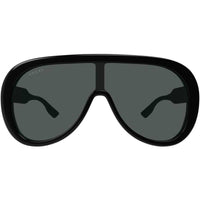 Gucci Men's Sunglasses - Black Shield Full Rim Plastic Frame Grey Lens | GG1370S 001 ,