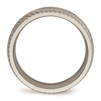 Titanium Polished Diamond Cut Ring | TB462 ,