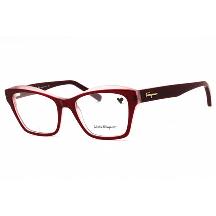 Salvatore Ferragamo Women's Eyeglasses - Burgundy/Rose Acetate Cat Eye | SF2951 614 ,