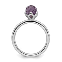 Sterling Silver Stackable Expressions Amethyst Briolette Ring | QSK323 ,