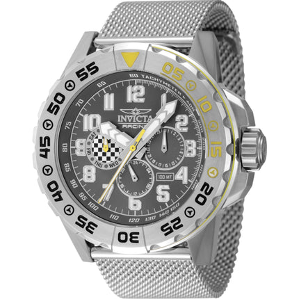 Invicta Unisex Watch - Invicta Racing Quartz Black Dial Silver Tone Bracelet | 47214 ,