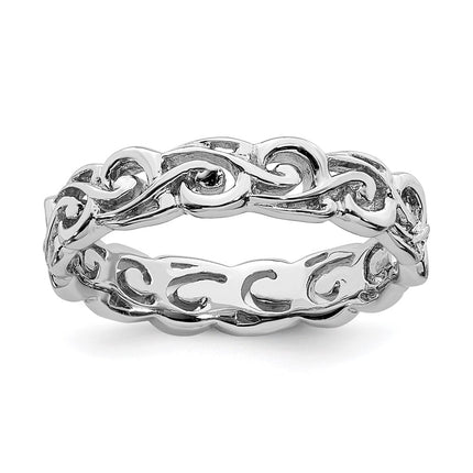 Sterling Silver Stackable Expressions Polished Ring | QSK130 ,