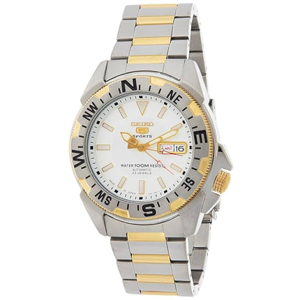 Seiko Men's Watch - 5 Sports Automatic Silver Tone Dial Two Tone Bracelet | SNZF08J1 ,