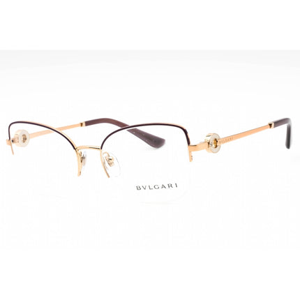 Bvlgari Women's Eyeglasses - Pink Gold/Purple Cat Eye Half Rim Frame | 0BV2246B 2067 ,