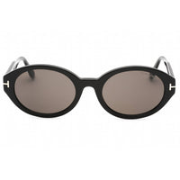 Tom Ford Women's Sunglasses - Shiny Black Plastic Oval Frame Smoke Lens | FT0916 01A ,
