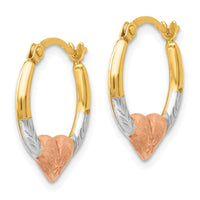Madi K Kid's 14K Tri-color Heart Hoop Earrings ,