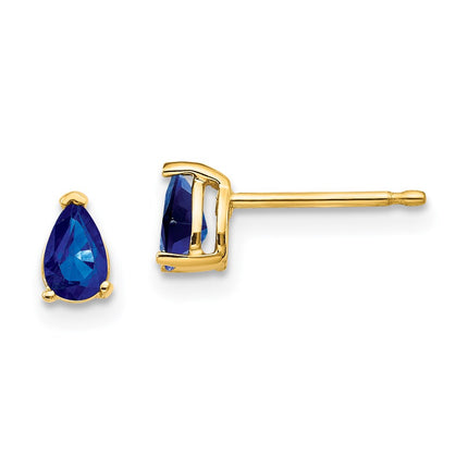 14k Sapphire Post Earrings ,