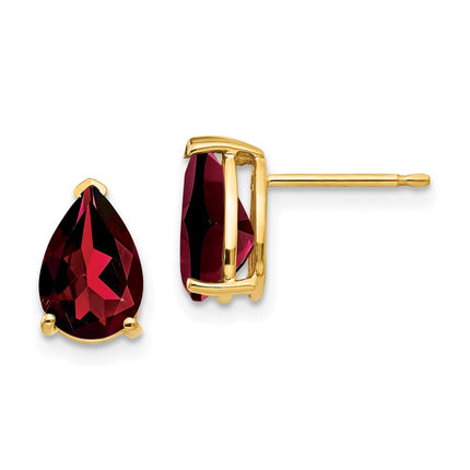 14k 9x6mm Pear Garnet Earrings ,