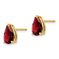 14k 9x6mm Pear Garnet Earrings ,