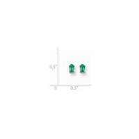 14k White Gold Emerald Earrings ,