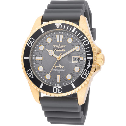 Invicta Men's Watch - Pro Diver Quartz Charcoal Dial Grey Silicone Strap | 47171 ,