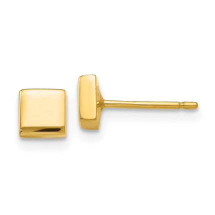 14k Polished Square Post Ear ,
