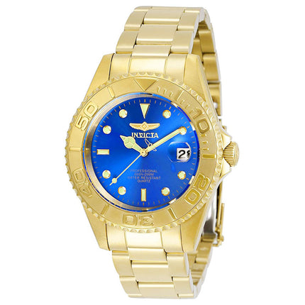 Invicta Men's Quartz Watch - Pro Diver Blue Dial Yellow Gold Steel | 29940 ,