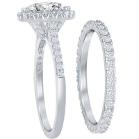 Classic Women's French Set CZ Engagement Ring Set - W-2405 ,