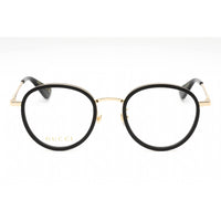 Gucci Unisex Eyeglasses - Black/Gold Metal Round Shape Full Rim Frame | GG0608OK 001 ,
