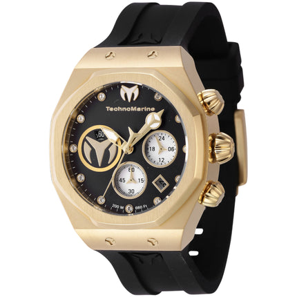 Technomarine Women's Watch - Reef Sun Chronograph Silver and Black Dial | TM-523007 ,