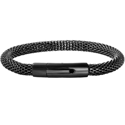 Invicta Men's Mesh Chain Bracelet - Black Plated Steel 6mm, Large | B8577-L ,