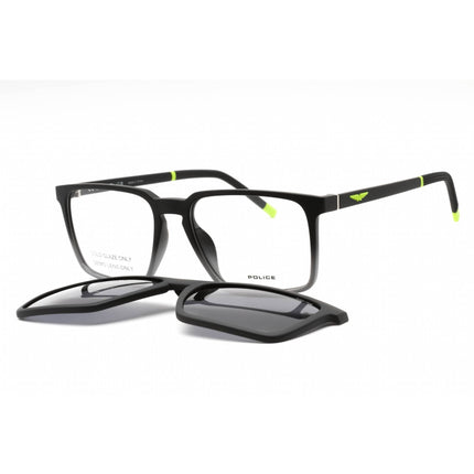 Police Men's Eyeglasses - Black Plastic Rectangular Shape Full Rim Frame | UPLL75 WT5P ,