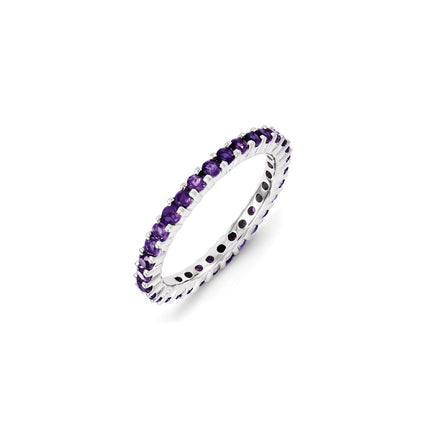 Sterling Silver Stackable Expressions Amethyst Ring | QSK1174 ,