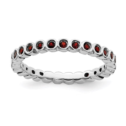Sterling Silver Stackable Expressions Garnet Ring | QSK362 ,