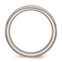 Titanium Ridged Edge 7mm Brushed and Polished Band | TB37 ,