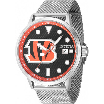 Invicta Men's Watch - NFL Cincinnati Bengals Black Dial Steel Mesh Bracelet | 47995 ,