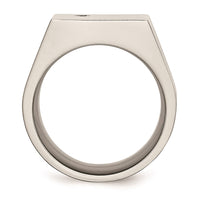 Titanium Polished CZ Signet Ring | TB426 ,