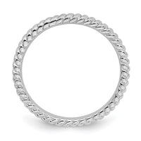 Sterling Silver Stackable Expressions Rhodium Twisted Ring | QSK195 ,