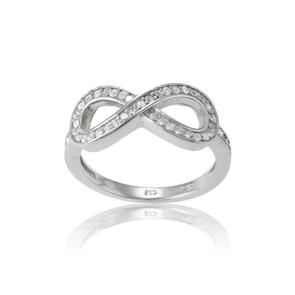 Sterling Silver CZ Infinity Ring - W-9545 ,