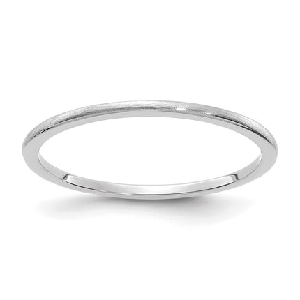 10K White Gold 1.2mm Half Round Satin Stackable Band | 1STK24-120W ,