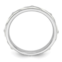 Sterling Silver Stackable Expressions White Enamel Ring | QSK1505 ,