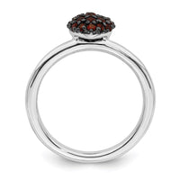 Sterling Silver Garnet Stackable Expressions Heart Ring | QSK1826 ,
