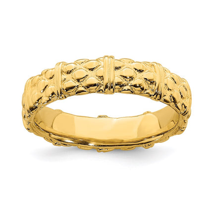 Sterling Silver Stackable Expressions Gold-plated Ring | QSK298 ,