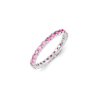 Sterling Silver Stackable Expressions Created Pink Sapphire Ring | QSK1212 ,