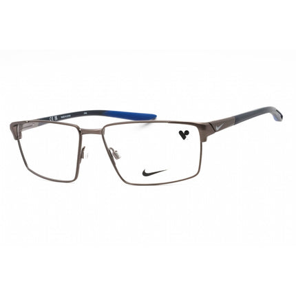 Nike Unisex Eyeglasses - Matte Grey Metal Rectangular Full Rim Frame | Nike 8053 074 ,