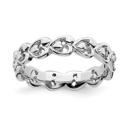 Sterling Silver Stackable Expressions Polished Heart Ring | QSK545 ,