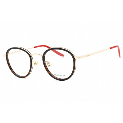 Gucci Unisex Eyeglasses - Gold Oval Full Rim Frame Transparent Lens | GG1357OJ 004 ,