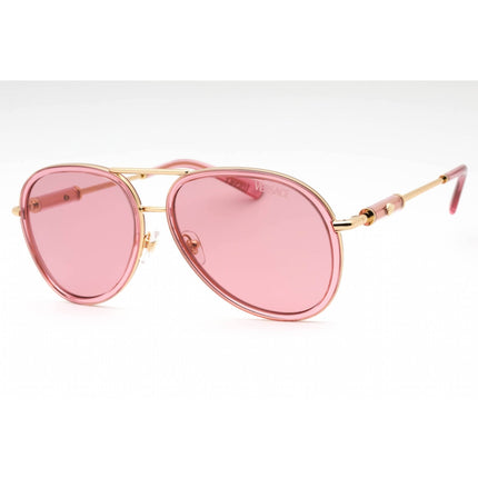 Versace Women's Sunglasses - Pink Transparent Metal Full Rim Frame | 0VE2260 100284 ,