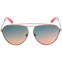 Guess Women's Sunglasses - Shiny Gunmetal Aviator Frame Smoke Lens | GU7783 08B ,